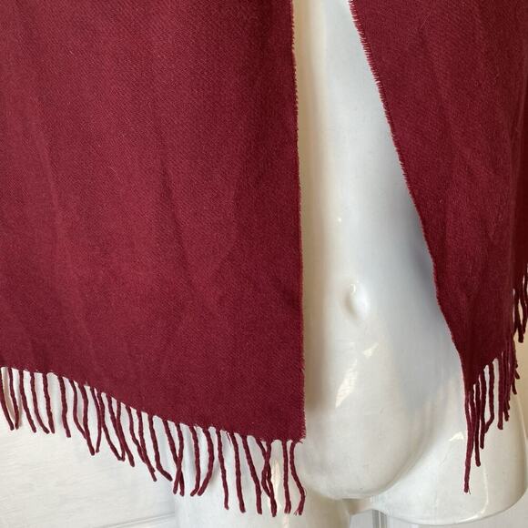 Vintage Baltman & Co 100% Cashmere Scarf Made In Germany Dark Red Fringes Luxury - Picture 4 of 5